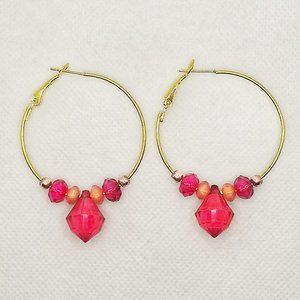 Handmade lucite drop hoops